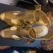 Ralph Lauren Shoes | Gold Metallic Open Toe Ralph Lauren Dressy Sandal | Color: Gold | Size: 8.5