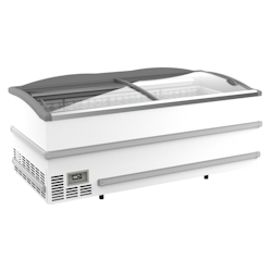 Supermarkt Tiefkühltruhe EMDA | 2x Glasschiebedeckel + LED | 864 Liter, HxBxT 89,4x200,8x95,2cm | -18/-23°C | Weiß | + CHEFGASTRO Geschirrtuch Image