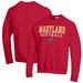 Men's Champion Red Maryland Terrapins Softball Stack Pullover Crewneck Sweatshirt
