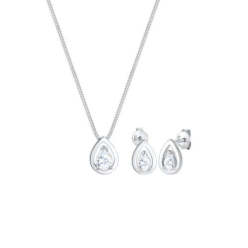 Elli – Elli Schmuckset Tropfen Drop Zirkonia Klassik 925 Sterling Silber Schmuck-Set Damen