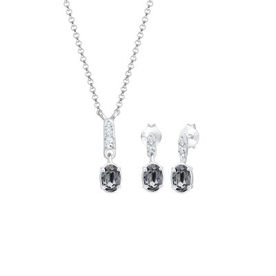 Elli Erbskette Stecker Kristalle 925 Silber silberfarben Damen