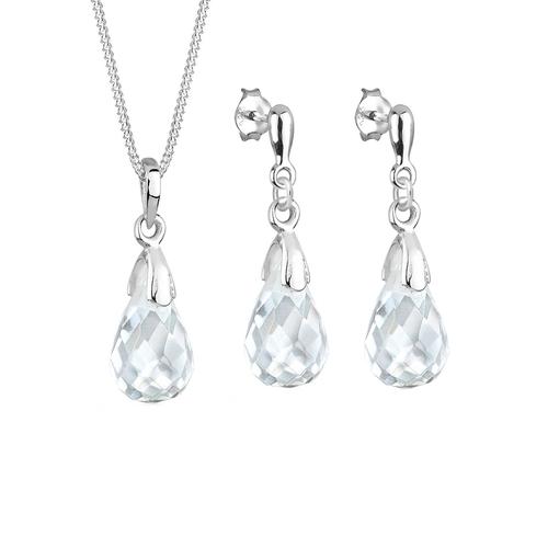 Elli – Elli Schmuckset Tropfen Bergkristall 925 Sterling Silber Schmuck-Set Damen