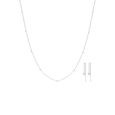 Elli - Geo Kugel Minimal Basic 925 Sterling Silber Rond Schmuck-Set 1 ct Damen