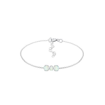 Elli - Armkettchen Synthetischer Opal Trend 925 Silber Armbänder & Armreife Damen