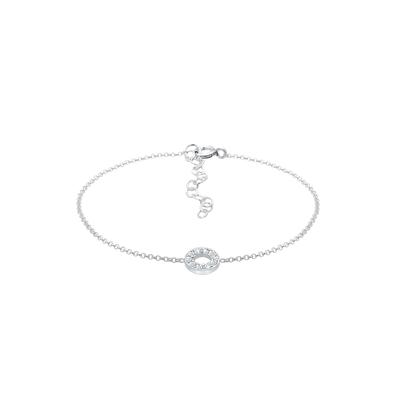 Elli - Armkettchen Kreis Kristalle 925 Silber Armbänder & Armreife 1 ct Damen