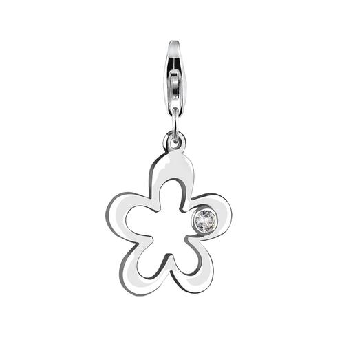 Nenalina - Blumen-Anhänger Zirkonia Kristalle 925er Silber Charms & Kettenanhänger 1 ct Damen