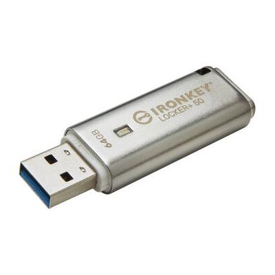 Kingston 64GB IronKey Locker+ 50 USB Type-A Flash Drive IKLP50/64GB