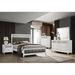 CDecor Home Furnishings Halifax White 2-Piece Bedroom Set w/ Nightstand Upholstered in Gray/White | 56 H x 63.5 W x 85 D in | Wayfair 205668Q-S2N