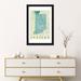 East Urban Home 'Indiana Map' Graphic Art Print on Canvas Paper, Cotton in Blue/Green/White | 24" H x 16" W x 1" D | Wayfair