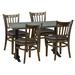 Jasmine 4-Person Dining Set - Grey Top W/Julia Side Chair Wood/Upholstered/Metal in Brown Restaurant Furniture by Barn Furniture | Wayfair