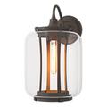 Hubbardton Forge Fairwinds Outdoor Sconce - Clear Glass Aluminum/Glass/Metal in Gray | 14.7 H x 11.2 W x 9 D in | Wayfair 302553-1003