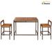 clihome 2 - Person 43.5" Long Patio Rattan Dining Set Wood/Metal in Brown/White | Wayfair HYHY-65873-WFK