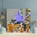 Latitude Run® Calico Cat On Brown en Round Table - 1 Piece Square Graphic Art Print On Wrapped Canvas in Black/Brown/Indigo | Wayfair