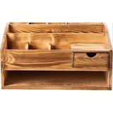Loon Peak® Czeslaw Wood Desk Organizer Wood in Brown | 6.8 H x 13.4 W x 9.8 D in | Wayfair 49ECD51AF59E4DD4941B674F52E5819D