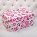 Red Barrel Studio® Folding Double Cover Storage Fabric Box Fabric in Pink/White | 9.84 H x 19.68 W x 11.81 D in | Wayfair