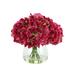 Primrue Hydrangea Floral Arrangement in Vase Polysilk in Red/Pink | 15 H x 15 W x 15 D in | Wayfair BCD5A483B0EF4A0B87B968A8801F24C6