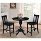 Alcott Hill® Rhian Counter Height Extendable Solid Wood Dining Set Wood in Black | 36.1 H in | Wayfair 7CAB507CB1ED46EE9BF69F91A7C02CC1