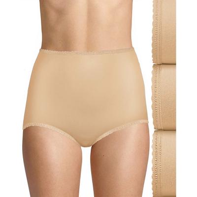 Bali Women's Skimp Skamp Brief 3-Pack (Size 11) Nude/Nude/Nude, Nylon,Spandex