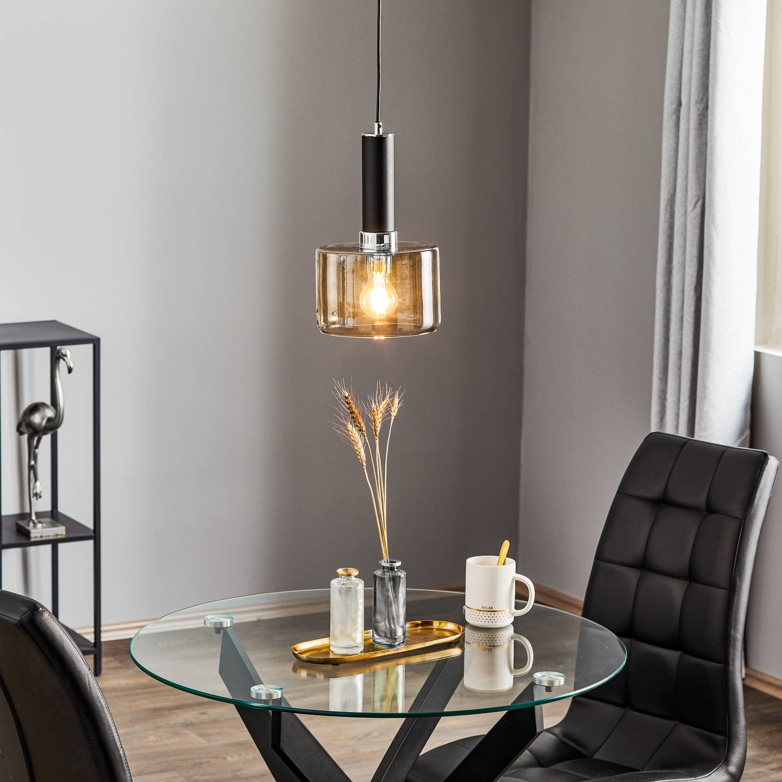 Glas Hängelampe Viva Jupiter, dimmbar, klar / transparent, für Wohn- / Esszimmer, Glas, Modern, Pendelleuchte