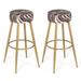 Adeco Set of 2 Bar Stools, Round Counter Height Stools Modern Footrest