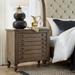 Americana Farmhouse Dusty Taupe Bedside Chest with Charging Station