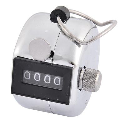 4 Digit Handheld Number Hand Click Golf Counter Tally Counter Clicker - Silver Tone,Black