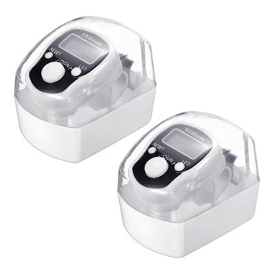 Finger Tally Counter 5 Digital LED Display with Case for Counting 2pcs - White