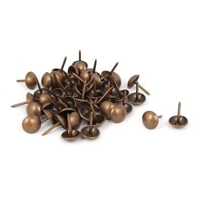 7/16-inch Dia Iron Round Dome Head Upholstery Thumb Tack Nail Copper Tone 50pcs - Copper Tone