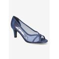 Extra Wide Width Women's Picaboo Pump by Easy Street in Navy Glitter (Size 8 WW)