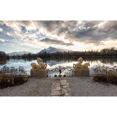 Fototapete PAPERMOON "Tor zur Landschaft", bunt, B:3,50m L:2,60m, Vlies, Tapeten