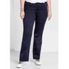 Bootcuthose SHEEGO "Große Größen", Damen, Gr. 48, Normalgrößen, blau (marine), Obermaterial: 97% Baumwolle, 3% Elasthan, unifarben, sportlich, lang, Hosen 5-Pocket-Hose, Elastische Twill-Qualität