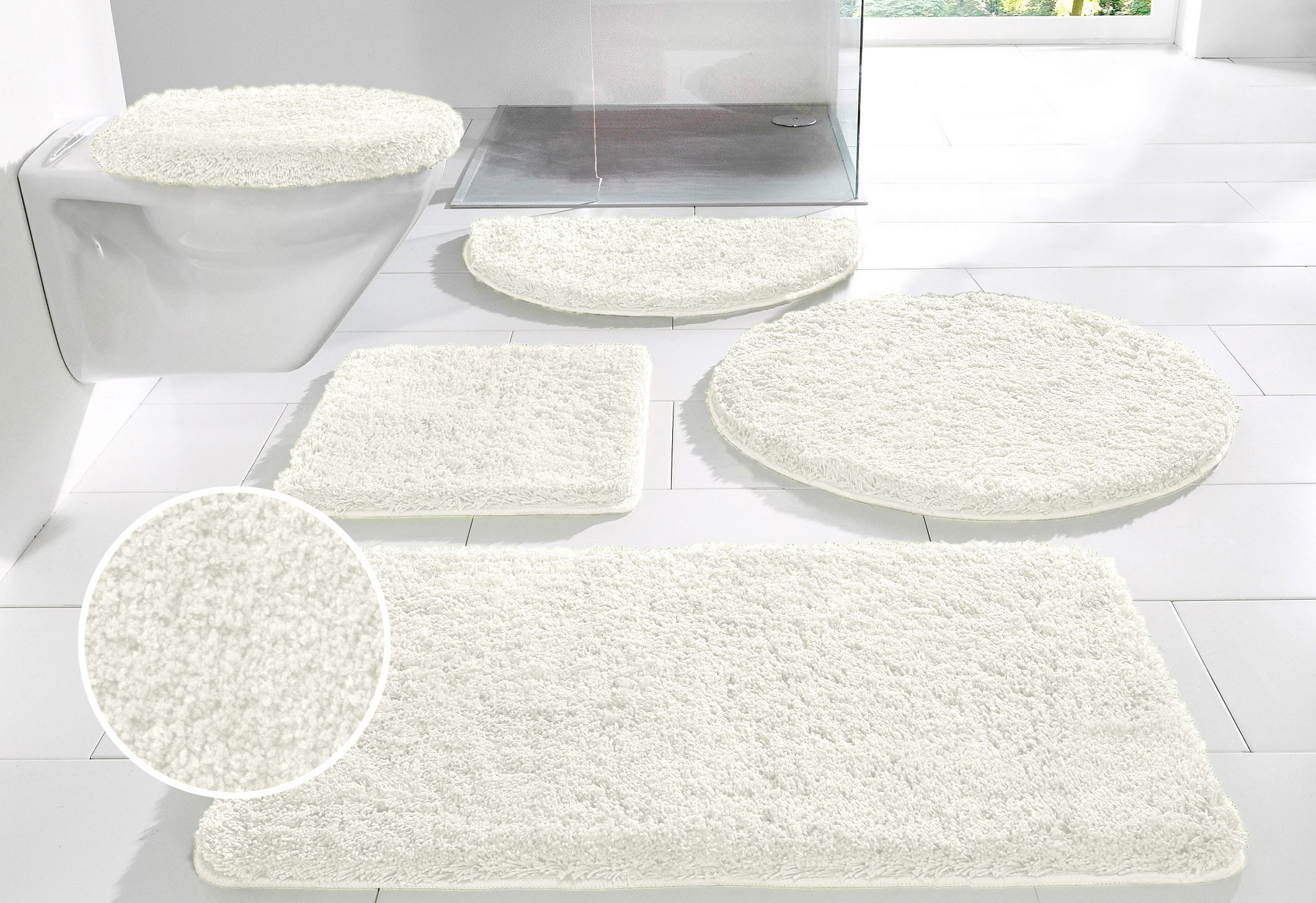 Badematte MY HOME "Sanremo, Badvorleger, Badezimmer Teppich, sehr weich" Gr. 15, beige (natur), H:30mm, Polyester, Badematten, Badematte, Badteppich, unifarben, rechteckig, rund & als 3-tlg. Set erhältlich, Topseller