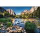 PAPERMOON Fototapete "Yosemite Rive Reflexion" Tapeten Gr. B/L: 2,5 m x 1,86 m, Bahnen: 5 St., bunt (mehrfarbig) Fototapeten