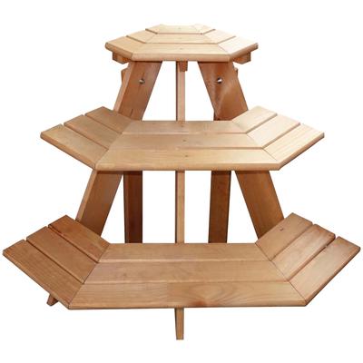Blumenständer PROMADINO "Blummentreppe Ecke", braun (honigbraun), B:87cm H:62cm T:59cm, Holzwerkstoff, Pflanzgefäße, BxTxH: 87x59x62 cm