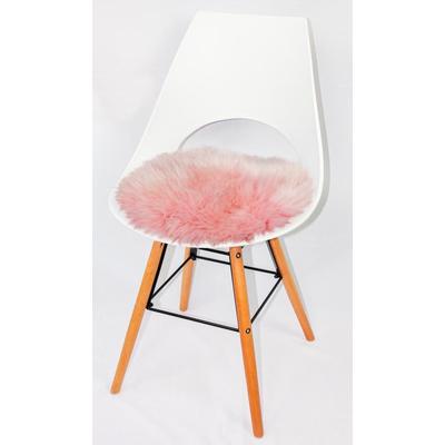 Stuhlkissen HEITMANN FELLE "Lamm, Sitzauflage rund" Gr. 41, rosa (rosa, unifarben, felloptik), B:45cm L:45cm Ø:45cm, Lammfell, Dekokissen_Sitzkissen_Kissenhüllen, Ø 45 cm, echtes Lammfell, waschbar, auch als 2er oder 4er Set