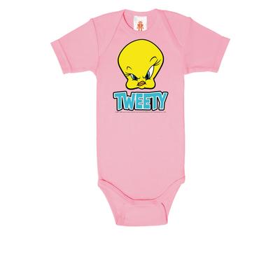 Body LOGOSHIRT Gr. 74, EURO-Größen, rosa Baby Bodies mit süßem Tweety-Aufdruck