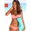 Bügel-Bandeau-Bikini S.OLIVER, Damen, Gr. 38, Cup A, orange (peach), Recycling-Polyamid, unifarben, Bikini-Sets, mit Raffung, Topseller