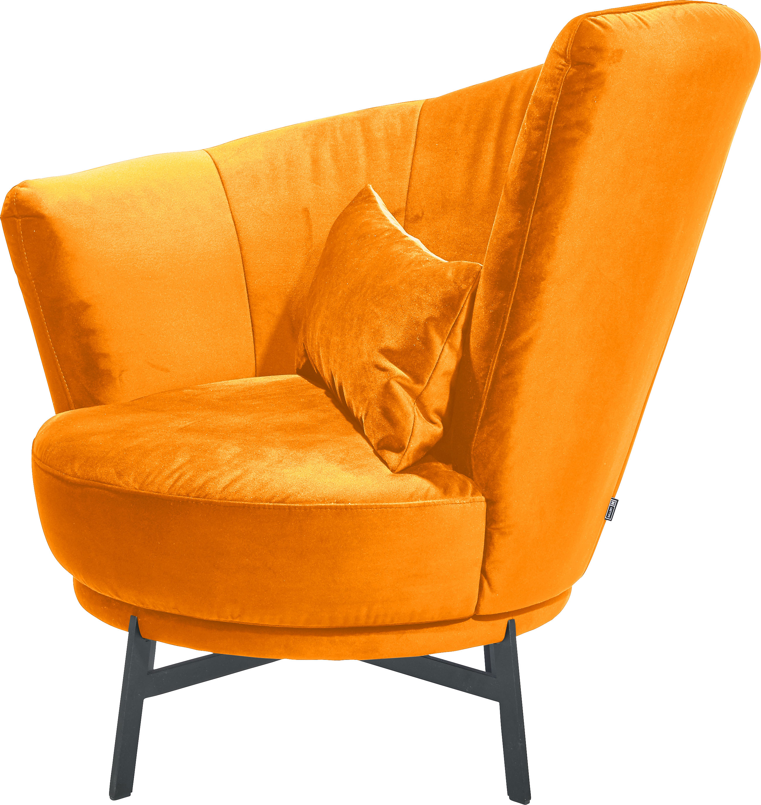 Drehsessel MUSTERRING "Kleo", gold (gold samt), B:97cm H:95cm T:88cm, 100% Polyester, Sessel, mit Drehfunktion um 360, inklusive Nierenkissen