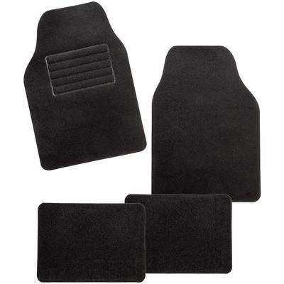 Universal-Fußmatten CARFASHION "Universal Auto-Textilfußmatten Set Rivazza, Velours Optik", schwarz, B:0cm, Polypropylen (PP), Automatten, universal passend, zuschneidbar, wasserabweisend, rutschsicher