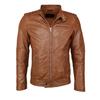 Bikerjacke JCC "MCL-23", Herren, Gr. M, braun (cognac), Obermaterial: 100% Leder Schaf, Jacken