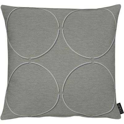 Dekokissen APELT "Mezzo" Gr. 1, grau (grau, kreise), B:48cm L:48cm, Polyester, Dekokissen_Sitzkissen_Kissenhüllen, Kissenhülle mit Füllung, 1 Stück Image