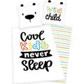 Kinderbettwäsche HERDING YOUNG COLLECTION "Cool kids never sleep" Bettwäsche Gr. B/L: 135 cm x 200 cm (1 St.), B/L: 80 cm x 80 cm (1 St.), Renforcé, weiß Renforcé-Bettwäsche