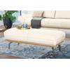 Polsterhocker "CR.420, Designhocker, Sitzhocker", weiß (perlweiß 534, 12), B:123cm H:43cm T:54cm, Flachgewebe DONNA (76% Polyester 24% Polyacryl), Leder Oskar- echtes Leder, CREATION BY ROLF BENZ, Hocker, in 2 Bezugsqualitäten, Holzrahmen in Eiche...