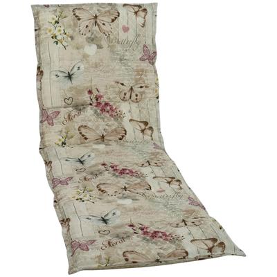Liegenauflage GO-DE, rosa (creme, braun, rose), B:190cm H:5,5cm T:60cm, Bezug: 65% Polyester, 35% Baumwolle, Polsterauflagen Image