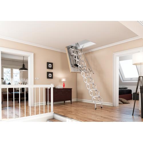 „DOLLE Bodentreppe „“elektro-top““ Treppen für Deckenöffnungen von 70×130 cm Gr. gerade, weiß Treppen“