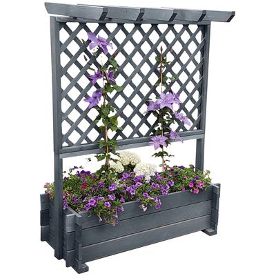 Rankhilfe PROMADINO, grau, B:112cm H:139cm T:65cm, Rankhilfen, Rankkasten mit Pergola, BxTxH: 112x65x139 cm Image