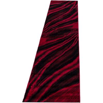 Läufer AYYILDIZ TEPPICHE "Miami 6630" Gr. 12, rot (rot, schwarz), B:80cm H:12mm L:300cm, Kunstfaser, Teppiche, Kurzflor, 80cm x 300cm (BxL) Image