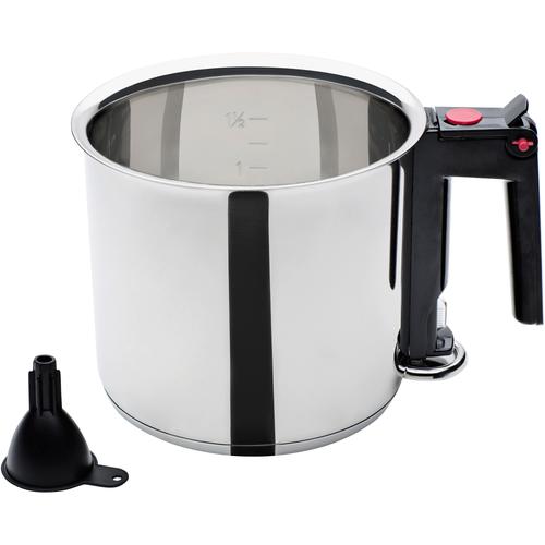 "Simmertopf GSW ""BAIN-MARIE"" Töpfe Gr. 1,5 l + Ø 16 cm, silberfarben (silberfarben, schwarz) Simmertöpfe Topf Induktion"