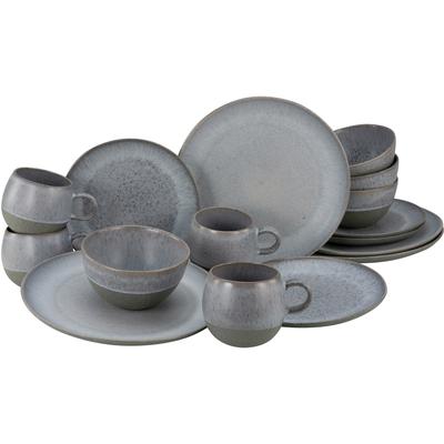 Kombiservice CREATABLE "Geschirr-Set LOFT STONE", grau, 16 tlg., Steinzeug, Geschirr-Sets, Service, 16 Teile, für 4 Pers