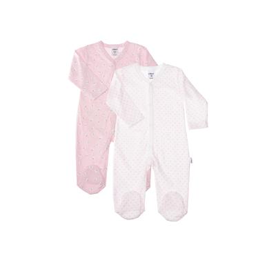 Schlafanzug LILIPUT, Kinder, Gr. 74/80, rosa (rosa, weiß), 100% Baumwolle, bedruckt, gepunktet, mehrfarbig, casual, Homewear-Sets, mit durchgehender Knopfleiste